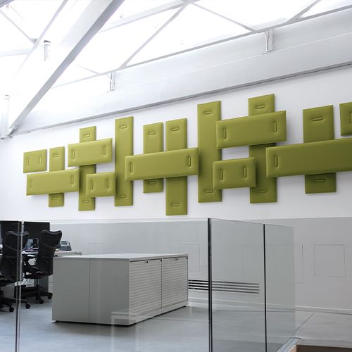 Snowsound Mitesco fabric-wrapped panels in a corporate office